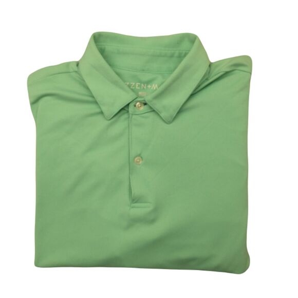 Mizzen Main Polo Shirt Mens 2XL XXL Green Golf Performance‎ Stretch Tech Tennis - Picture 1 of 9